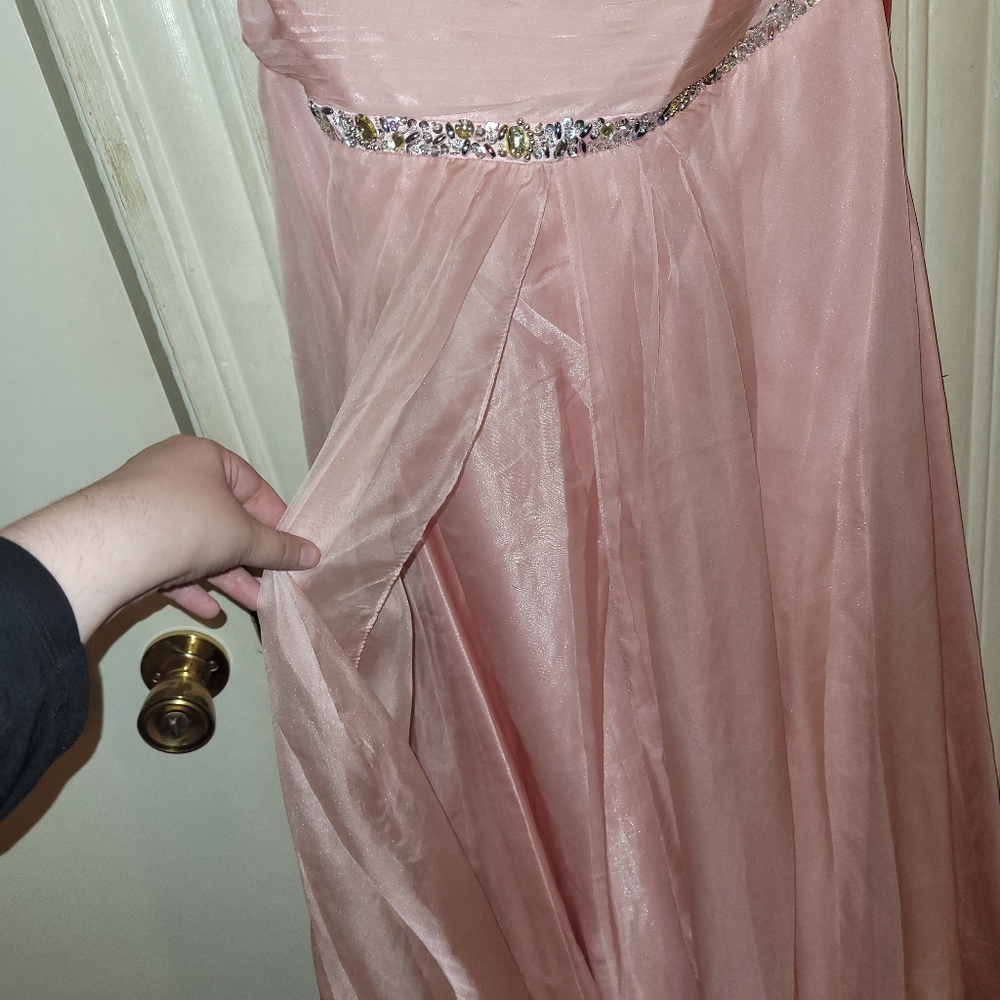 May Queen Blush Strapless Beaded Gown - Picture 6 of 11